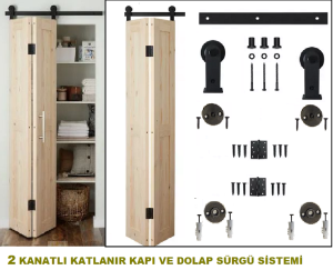 Katlanır Sürme Kapı & Dolap Mekanizması 2 Kanatlı Sistem
