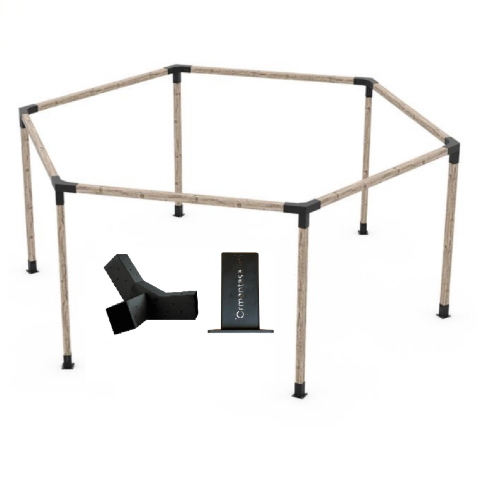85x85 mm Ahşap Kirişler İçin Altıgen Pergola Braket Seti