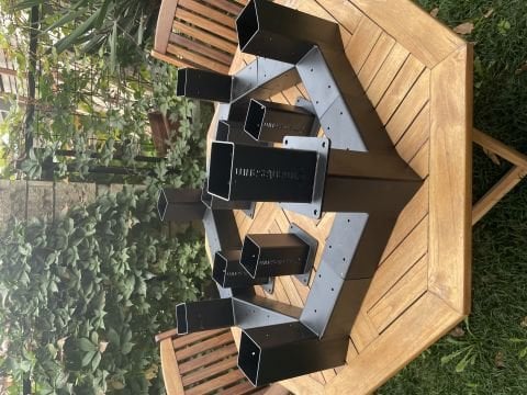 85x85 mm Ahşap Kirişler İçin Altıgen Pergola Braket Seti