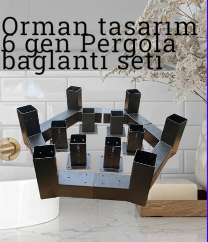 85x85 mm Ahşap Kirişler İçin Altıgen Pergola Braket Seti