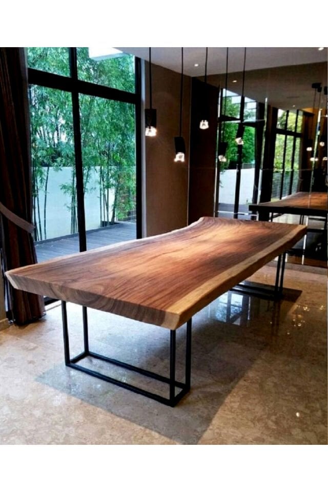 iroko ağacı kütük masa 150*85*7